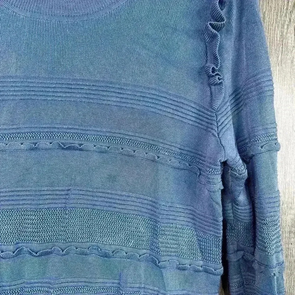 Sandro Paris Sweater Pullover Blue Round Neck Long Sleeve - Picture 8 of 8